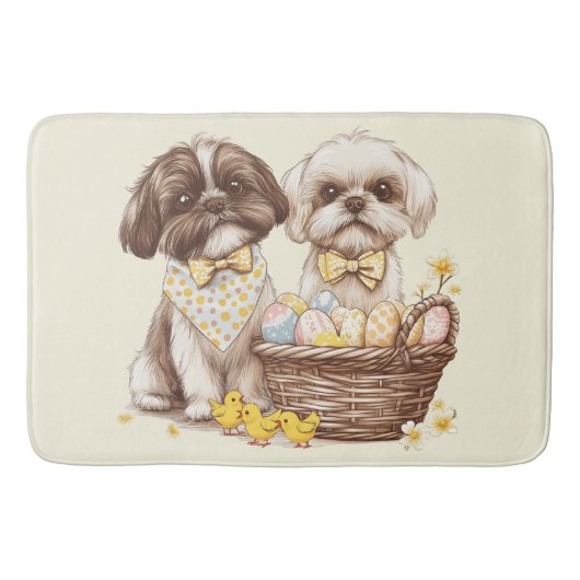 Tapis De Bain Chiens Shih Tzu de Pâques (Devant)