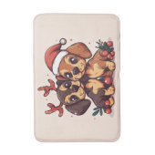 Tapis De Bain Chiens teckel de Noël (Devant (Vertical))