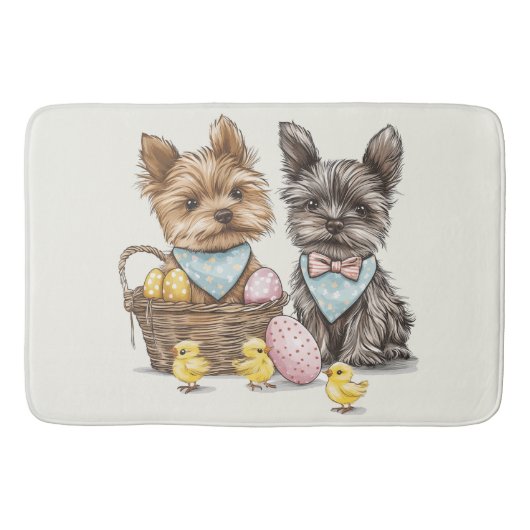 Tapis De Bain Chiens Yorkshire Terrier de Pâques (Devant)