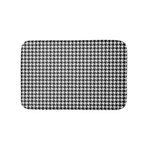 Tapis De Bain Chiffres Abstraits du Tissu blanc noir