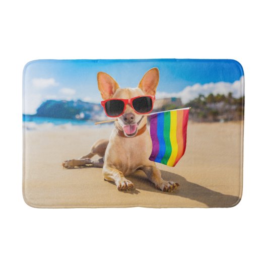 Tapis De Bain Chihuahua Dog à la plage (Devant)
