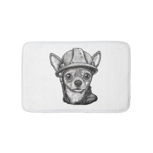 Tapis De Bain Chihuahua Ouvrier de construction