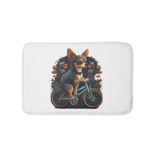 Tapis De Bain Chihuahua Vélo Chien Chien Cyclisme (Devant)
