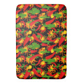 Tapis De Bain Chillies et flammes mexicaines (devant Vertical)