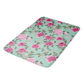 Tapis De Bain Chinoiserie rose et verte (Angle)
