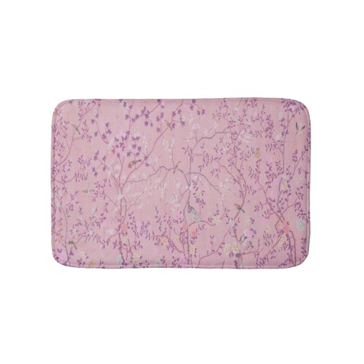 Tapis De Bain Chinoiserie rose moderne Mat de bain (Devant)