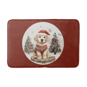 Tapis De Bain Chiot de Noël de Labrador Retriever