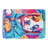 Tapis De Bain Chiot en design de manteau bleu (Devant)