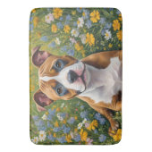Tapis De Bain Chiot Terrier Brown Et Blanc Du Staffordshire (devant Vertical)
