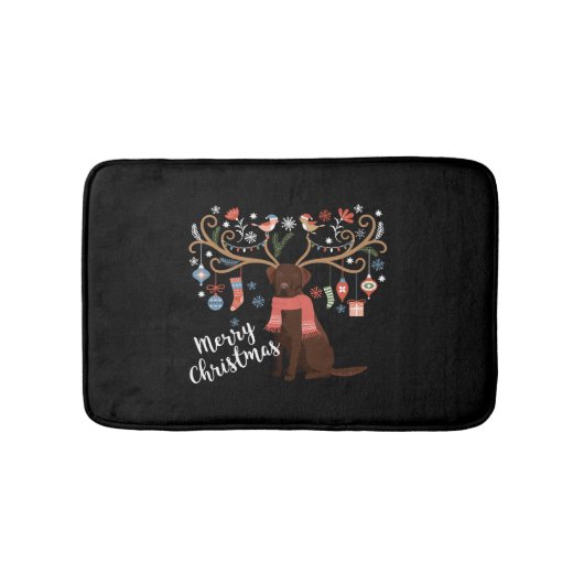 Tapis De Bain Chocolat Labrador Retriever Chien Noël (Devant)