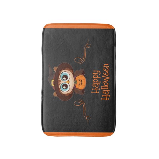 Tapis De Bain Chouette/Automne/Automne/Halloween/citrouille (Devant (Vertical))