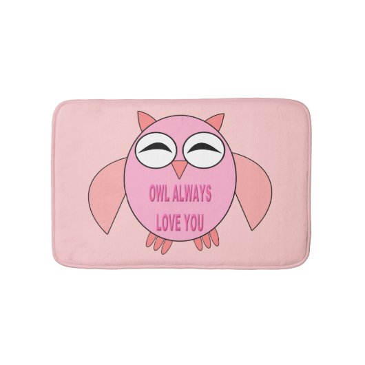 Tapis de bain Chouette Message Amour Mignon (Devant)