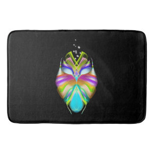 Tapis De Bain Chouette Oracle noire et multicouleur