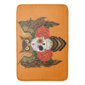 Tapis De Bain Chouette Rose Sugar SKull (devant Vertical)