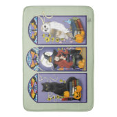 Tapis De Bain Chouette sorcière Art Nouveau Chat Halloween (devant Vertical)