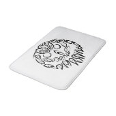 Tapis De Bain Chouette tribale noire et blanche (Angle)