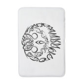 Tapis De Bain Chouette tribale noire et blanche (Devant (Vertical))