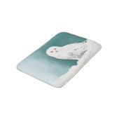 Tapis De Bain Chouette Turquoise de neige de l'Arctique (Angle)