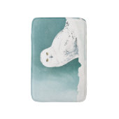 Tapis De Bain Chouette Turquoise de neige de l'Arctique (Devant (Vertical))