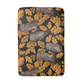 Tapis De Bain Chouettes d'automne sur noir (Devant (Vertical))