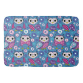 Tapis De Bain Chouettes Et Fleurs (Devant)