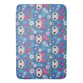 Tapis De Bain Chouettes Et Fleurs (devant Vertical)