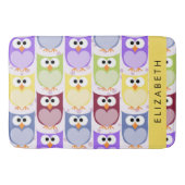 Tapis De Bain Chouettes mignonnes, Chouette Motif, Chouettes col (Devant)