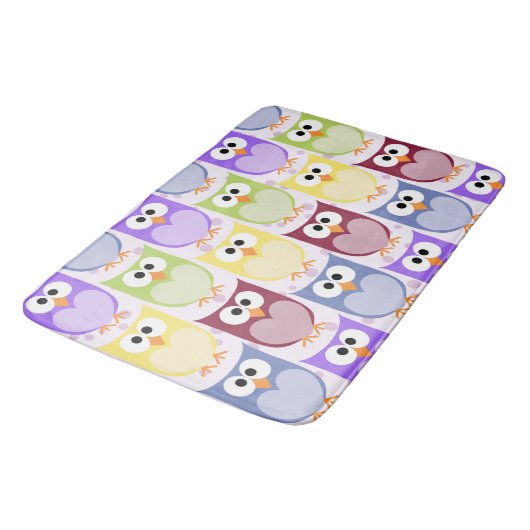Tapis De Bain Chouettes mignonnes, Chouette Motif, Chouettes pou (Angle)