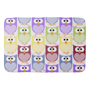 Tapis De Bain Chouettes mignonnes, Chouette Motif, Chouettes pou