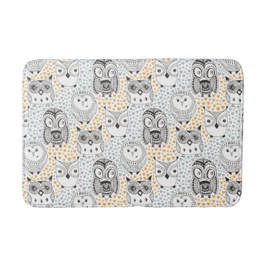 Tapis De Bain Chouettes nattes Motifs (Devant)