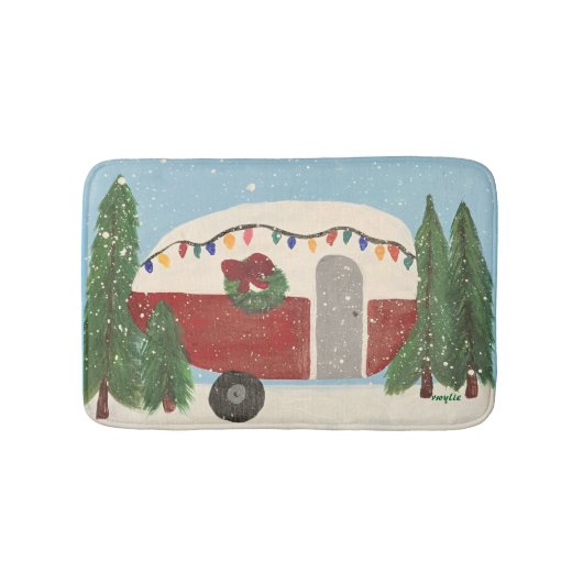 Tapis De Bain Christmas Camping Trailer (Devant)