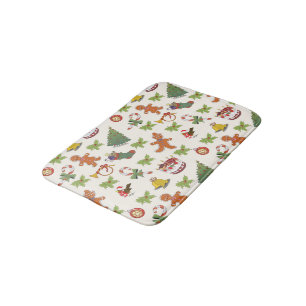 Tapis De Bain Christmas Holly, homme de gâteau et de pain d'épic