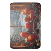 Tapis De Bain Christmas Red Candles Pine Cones Winter View  (devant Vertical)