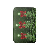 Tapis De Bain Christmas Sparkling Trees Green Faux Red Bow  (Devant (Vertical))