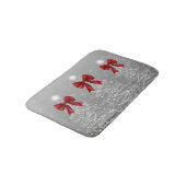 Tapis De Bain Christmas Sparkling Trees Silver Faux Red Bow (Angle)