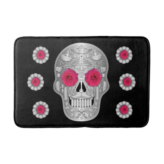 Tapis De Bain Chrome Calavera (Rose rose) Mat de bain (Devant)