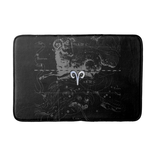 Tapis De Bain Chrome comme Aries Symbole Zodiac sur Hevelius (Devant)