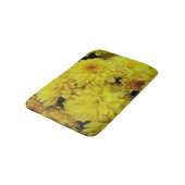 Tapis De Bain Chrysanthèmes jaune vif Floral (Angle)