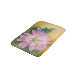 Tapis De Bain Chrysanthemum Pink and Cream Pastel Floral