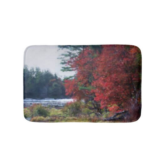 Tapis De Bain Chute Foliage Pond Peinture Nature Art (Devant)