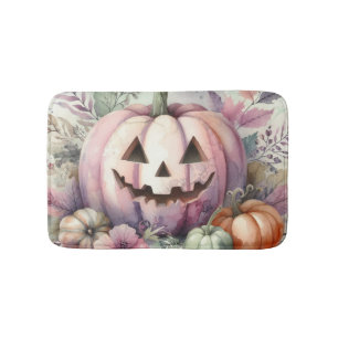 Tapis De Bain Chute Halloween peinture citrouille aquarelle