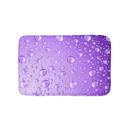 Tapis De Bain Chutes de pluie Abstraite violet métallique (Devant)