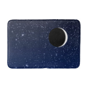 Tapis De Bain Ciel étoilé et croissant de lune, bleu profond