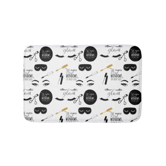Tapis De Bain Cils Glam Noir Or (Devant)