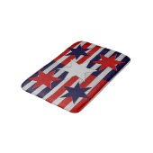 Tapis De Bain Cinq étoiles et rayures patriotiques (Angle)