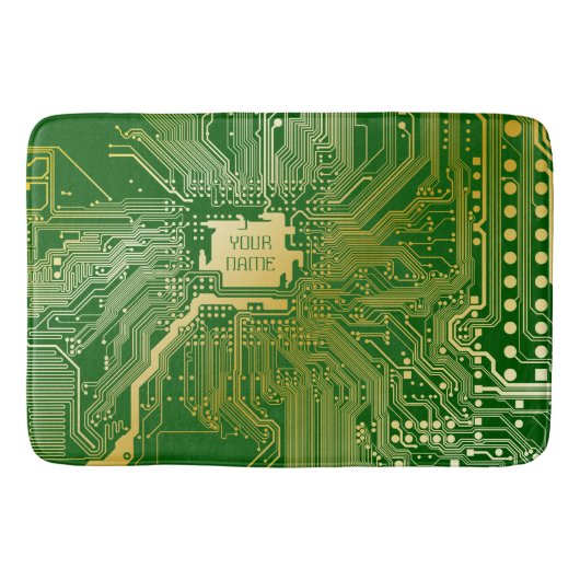 Tapis De Bain Circuit Monogramme Motherboard Electronics Chip Te (Devant)