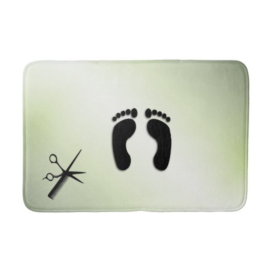 Tapis De Bain Ciseaux et Peigne Vert (Devant)