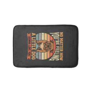 Tapis De Bain Citation d'amour de bouledogue drôle Rétro Chien