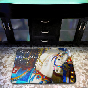 Tapis De Bain Citation d'amour en direct Carousel blanc Photo