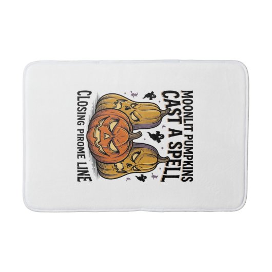 Tapis De Bain Citation de citrouille d'Halloween Jack O Lantern (Devant)